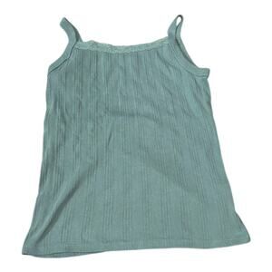 SO Green Tank Cami Girls L 10-12 Lace Trim
